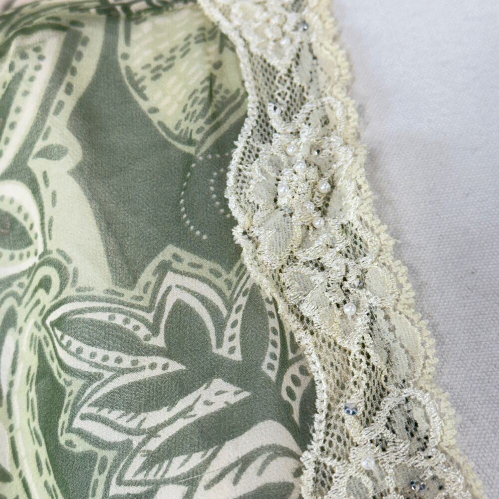90s Y2k Silk Beaded Sheer Cardigan Jacket Hippie Forest Boho Fairy Grunge 18W 2X - Picture 5 of 8